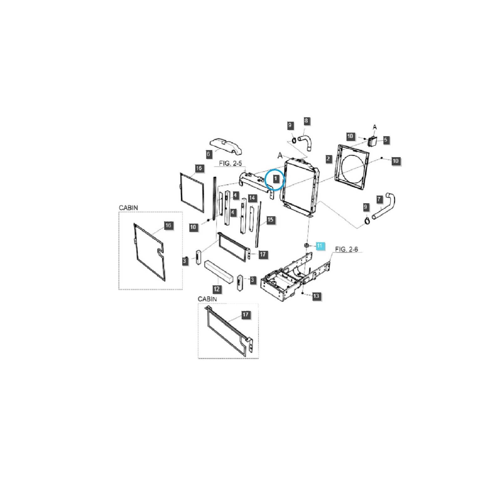 Radiátor A1170183 / LS U43 / LS U50 / LS U60 / TRG170 / LS ULTRA55 / LS ULTRA65 / 40007609
