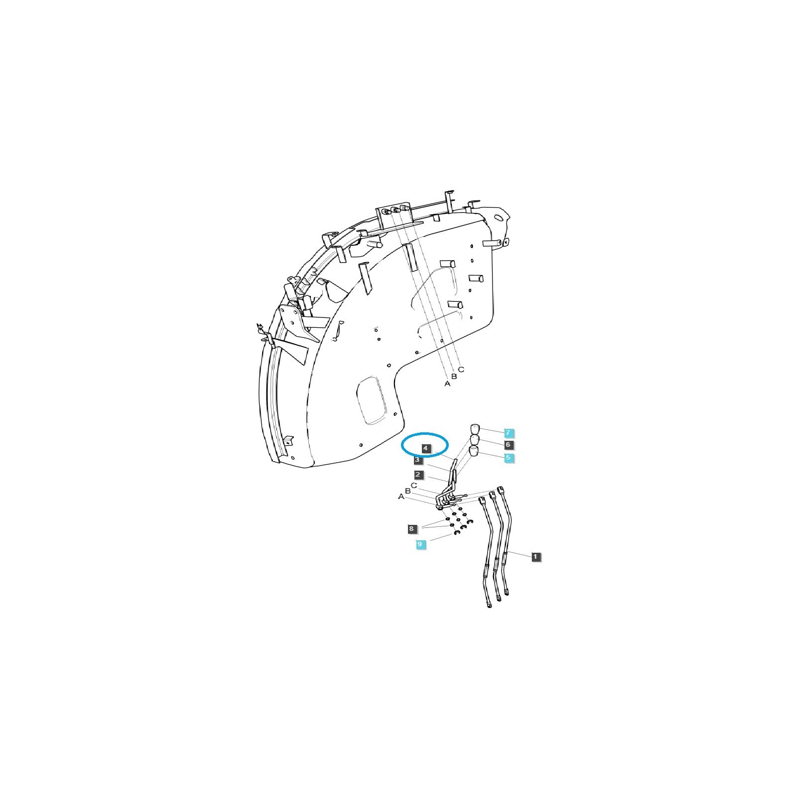 Steuerhebel TRG827 / LS Traktor / 40569210