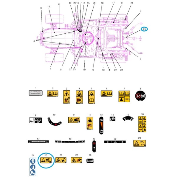 Warning sticker / TRG980 / LS Tractor 40269466