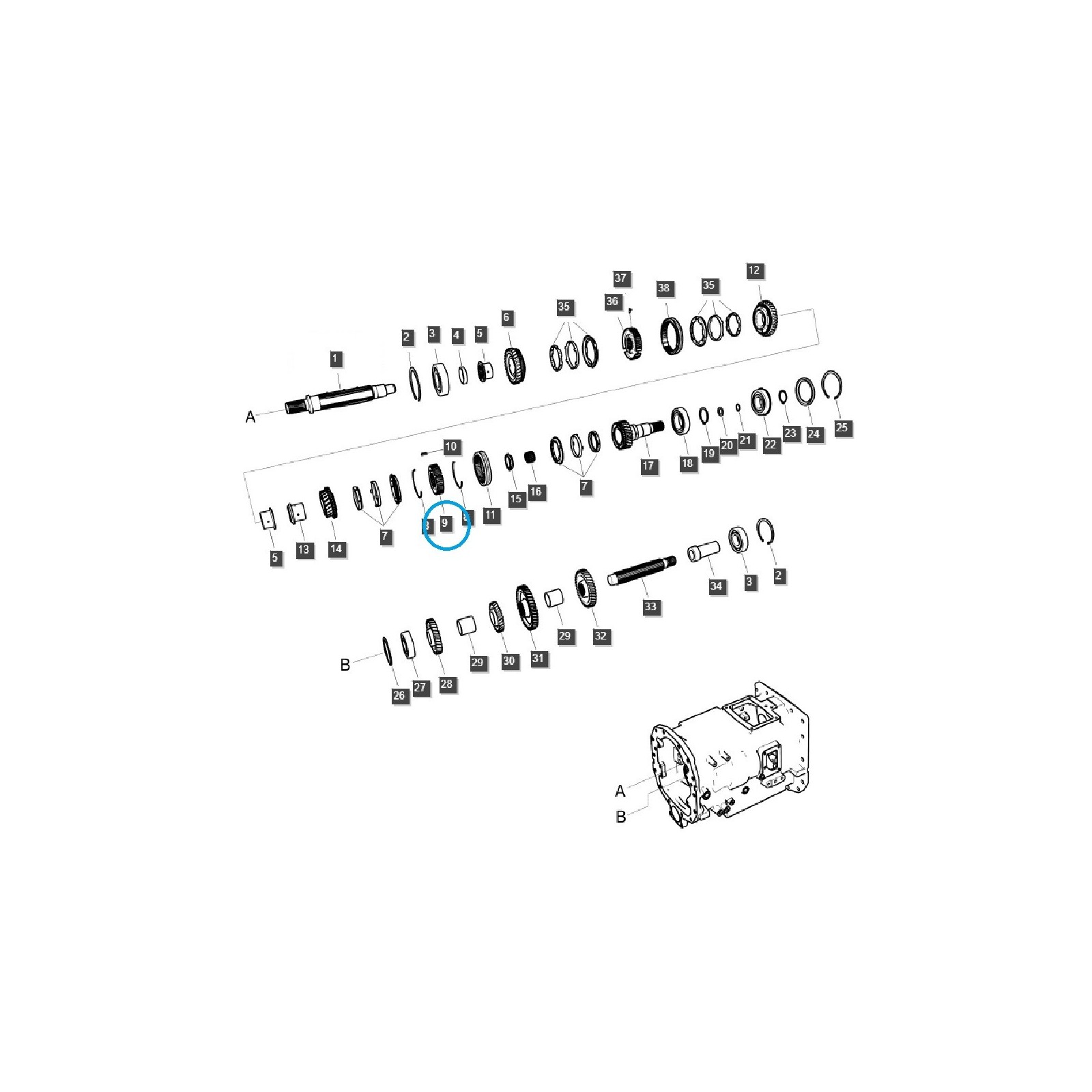 Buje sincronizador / TRG281 / Tractor LS / 40257838