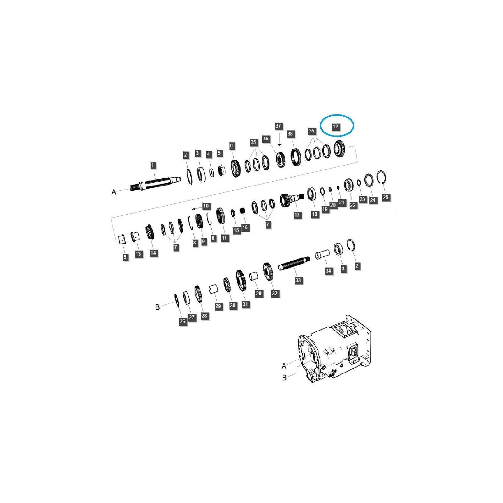Engranaje M/DRV 4TA / TRG281 / Tractor LS / 40384170