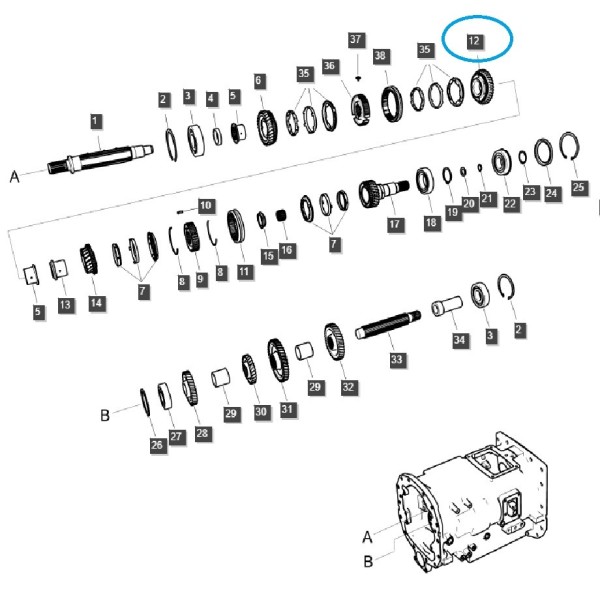 Koło zębate M/DRV 4TH / TRG281 / LS Tractor / 40384170