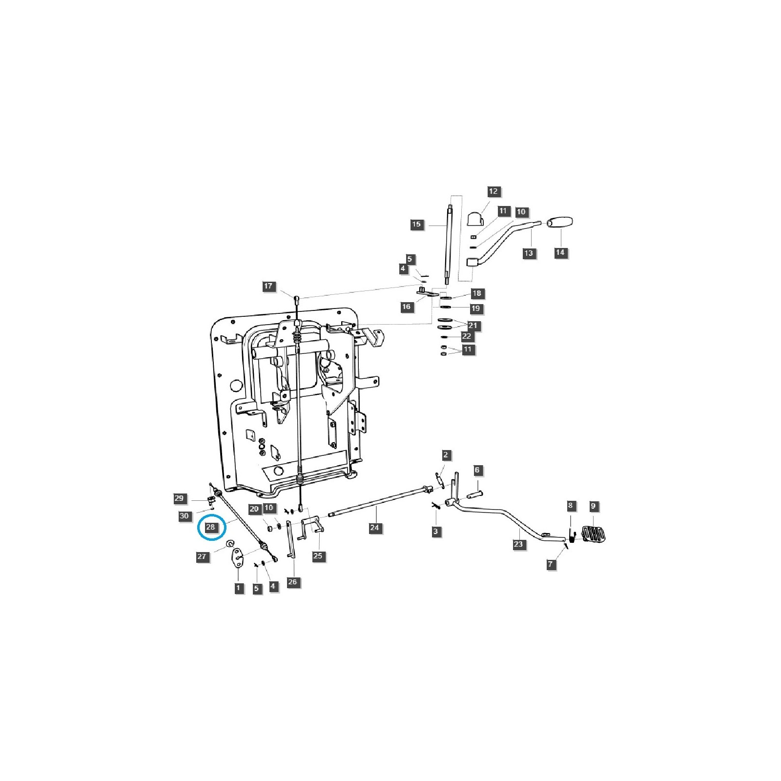 Linka pedału gazu / TRG100 / LS Tractor / 40007979 / A1100144