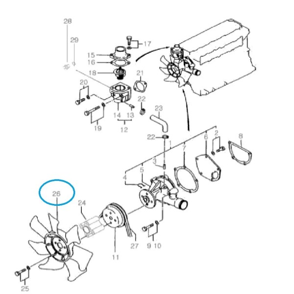 Ventilátor chladiča / EGQ135 / Traktor LS / 40008242