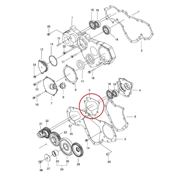 Joint de boîtier de roulement / PTO/PTO / EGQ130 / LS R 41 / LS U 43 / LS U 50 / LS U 60 / Q1300025 / 40006929