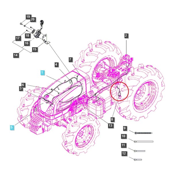 Czujnik ciśnienia filtra hydraulicznego / LS Tractor / LS PLUS 70 / LS PLUS 80 / LS PLUS 90 / A1750175 / nr 40007124