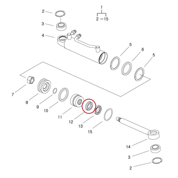 Joint de vérin de direction assistée / 18 x 22 x 2,75 mm / Tracteur LS / TRG630 / A1630481 / n° 40007552