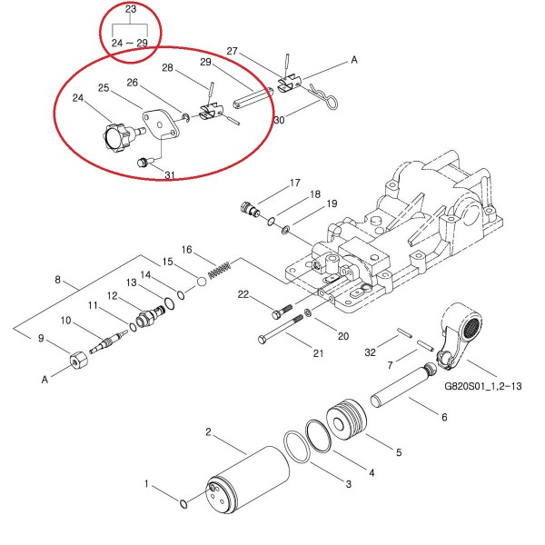 Bouton de réglage de la tringlerie / G826 / Tracteur LS 40008136