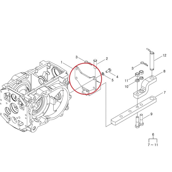 Bracket, drawbar mount / TRG891 / LS Tractor 40011134