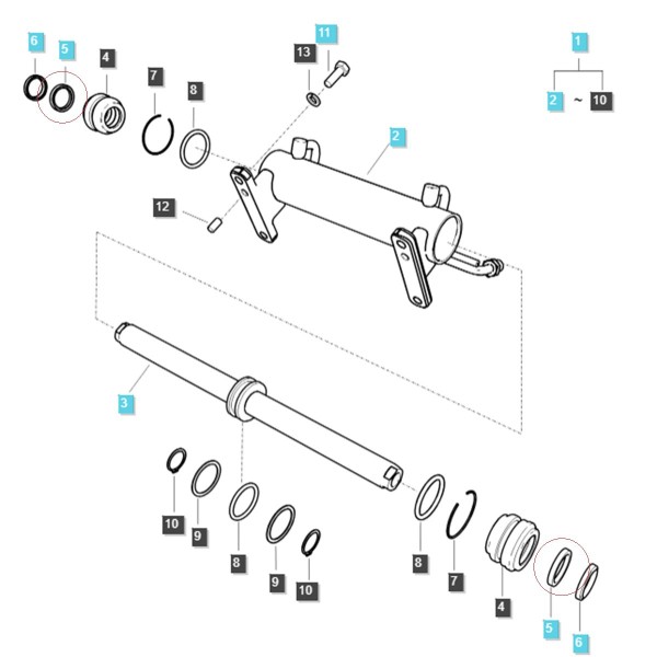 Power steering actuator seal / LS PLUS70 / LS PLUS80 / LS PLUS90 / A1630516 / 40007271 / no. 40030311