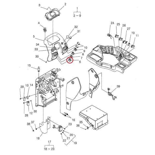 Interruptor de luces de emergencia / LS XJ 25 / TRG750 / A1750334 / no 40032530