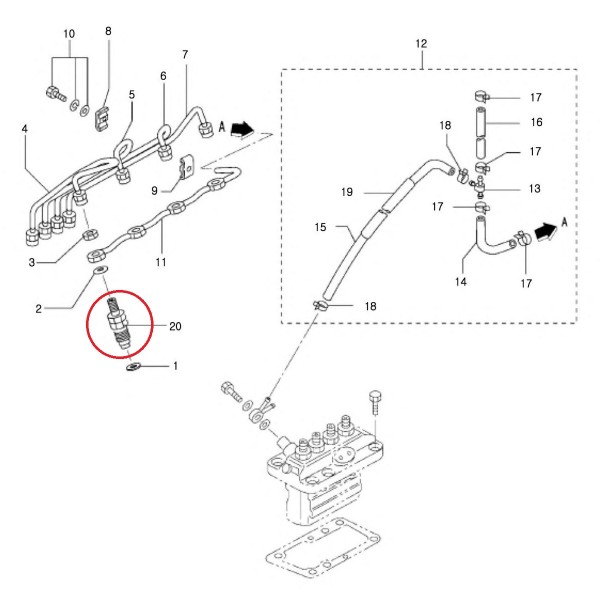 Kraftstoffeinspritzung / LS XJ25 / Mitsubishi L3E / MM43594101 / Nr. 40052877