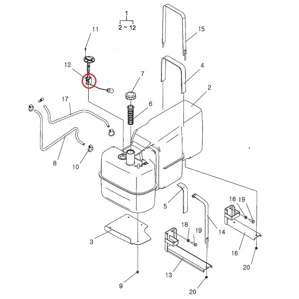Fuel level sensor / no. 40181438 / LS Tractor