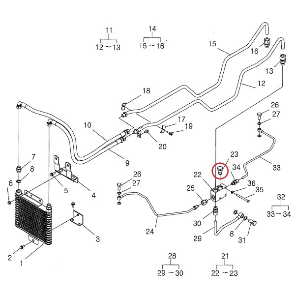 Pressure valve M22 x 1.75 / LS PLUS70 / LS PLUS 80 / LS PLUS 90 / 40316627 / 40192309