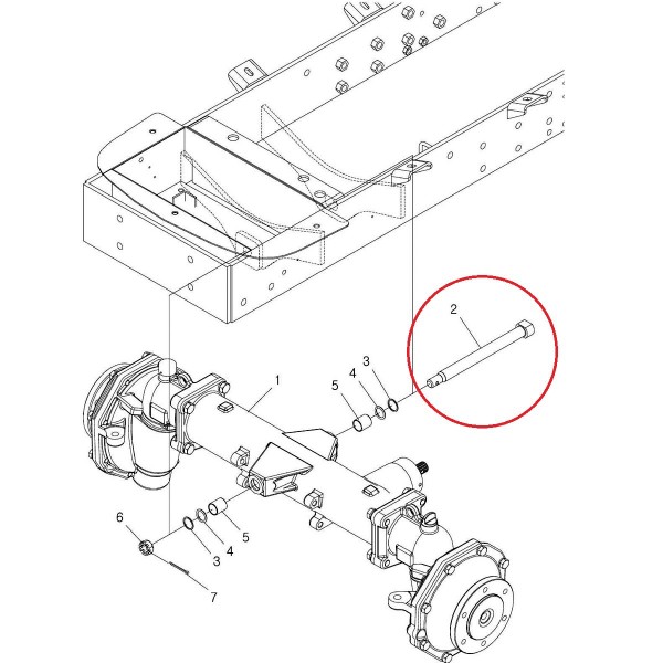 Pasador del eje delantero 220 x 19 mm / LS XJ25 / TRG400 / 40306692 / 40195042
