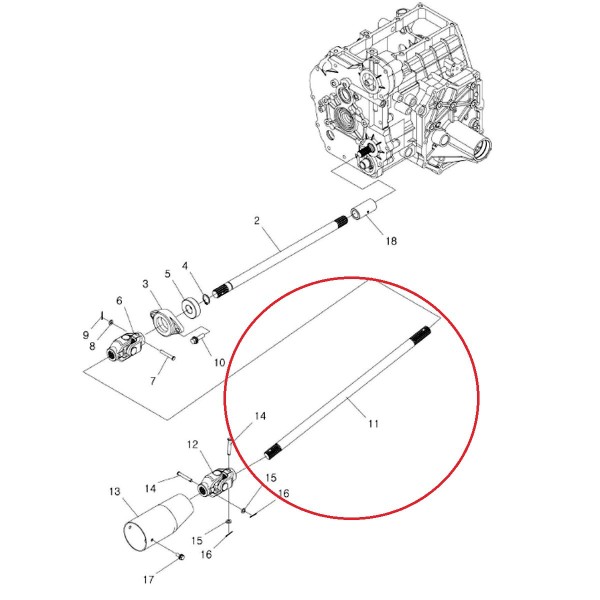 Hnací hriadeľ / 500 x 20 mm / 4 x 4 / 14T/14T / LS XJ 25 / 40196060