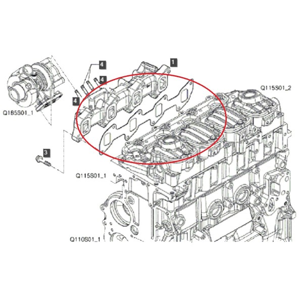 Auspuffkrümmerdichtung / LS PLUS70 / LS PLUS80 / LS PLUS90 / 504170332 / Nr. 40224507