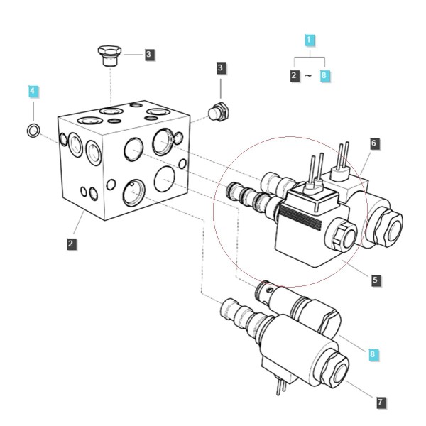 Zawór hydrauliczny EDH04/42 05 / LS PLUS 70 / LS PLUS 80 / LS PLUS 90 / TRG822 / nr 40231774