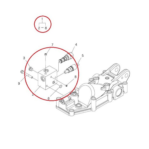 Hydraulic priority valve for three-point linkage / LS J23 / LS J27 / 40195210 / no. 40233701