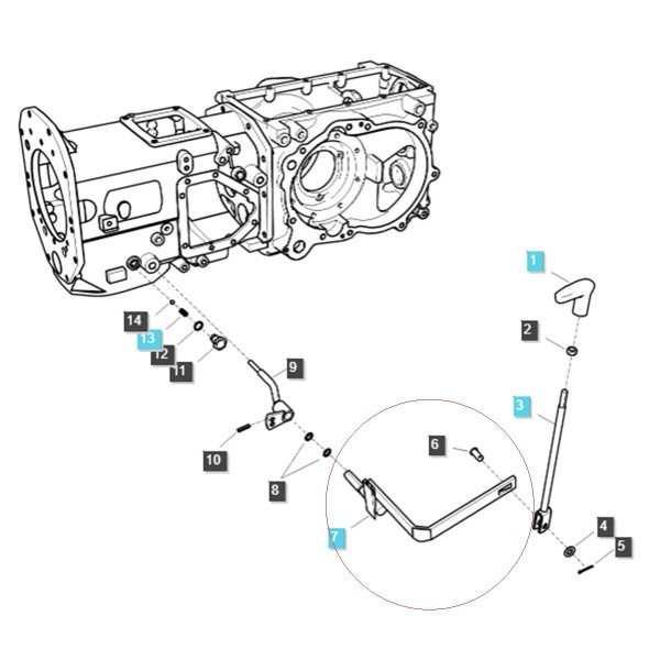 Dźwignia / wybierak 4x4 / LS Tractor / LS MT 3.50 / LS MT 3.60 / A1293176 / 40011703 / nr 40236435 | Traktor.com.pl