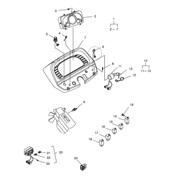 Spínač PTO/PTO / 12V / 5A (60W) / LS U 43 / LS U 50 / LS U 60 / TRG750 / A1750152 / 40383543