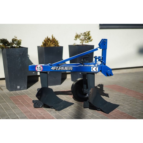 Double furrow plow with support wheel 4FARMER