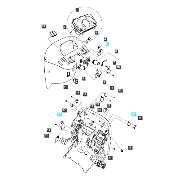 Deska rozdzielcza / tablica / zegary / LS Tractor XR / R / U / 40272728 / 40308968 / 40007016 / 40007003 /SQ4-TRG75
