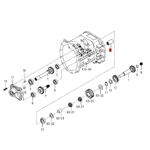 Conector de eje 13T 1560-220-004-10 36 x 65 mm Iseki SCMA48 SCMA54 Iseki TG6XX5