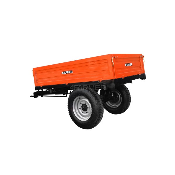 Remorque agricole simple essieu 1,5T avec frein et benne basculante 4FARMER