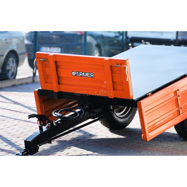 Single-axle agricultural trailer 1.5T with brake and tipper 4FARMER