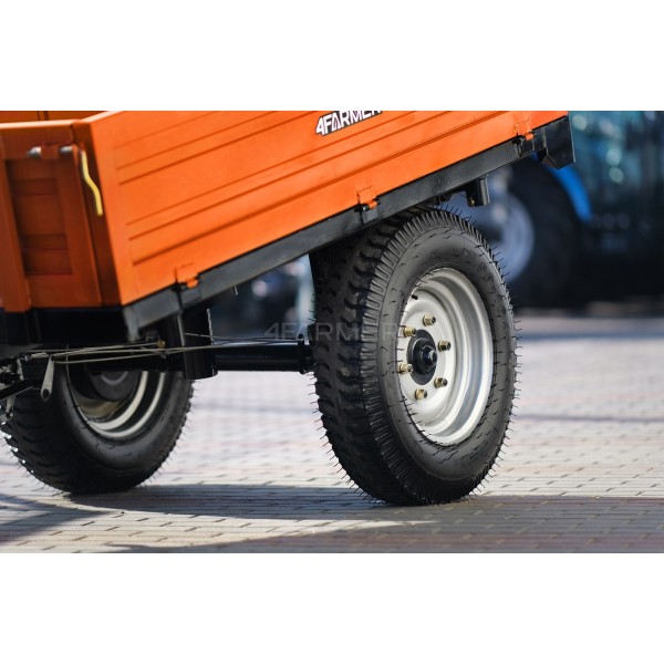 Single-axle agricultural trailer 1.5T with brake and tipper 4FARMER