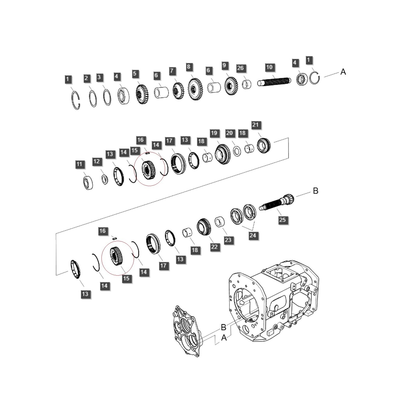 Schaltsynchronnabe TRG281 Nr. 40009428 Ls Traktor