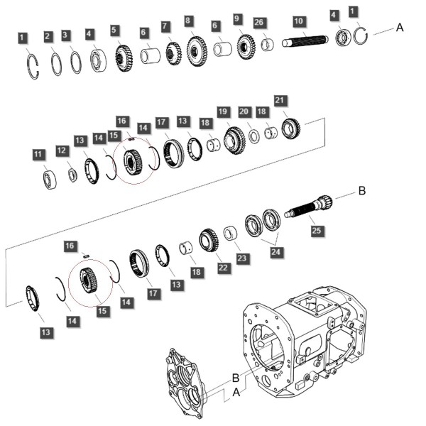 Schaltsynchronnabe TRG281 Nr. 40009428 Ls Traktor