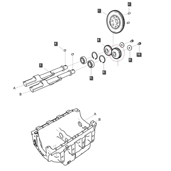 Balancer shaft gear (left) / EGQ146 / Ls Tractor 40009155