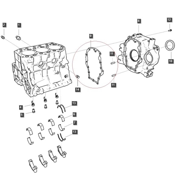 Těsnění bloku motoru / EGQ155 / MT40265751 / č. 40265751