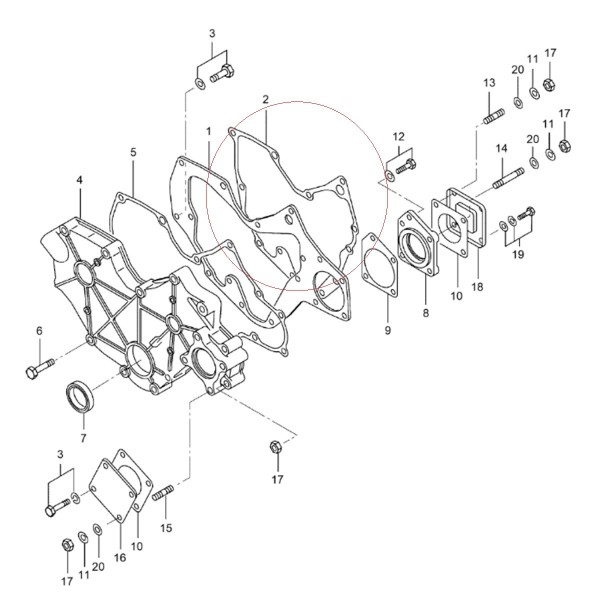 Junta del bloque del motor / LS XJ25 / Mitsubishi S3L2 / 31A0711901 / MT40109210 / n.º 40109210