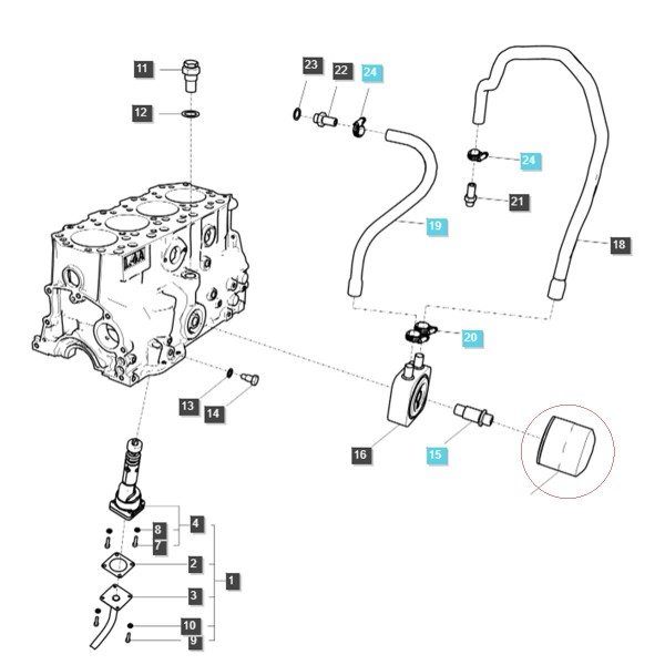Filtr oleju silnikowego / Q140 / LS Tractor nr 40006986 | Traktor.com.pl