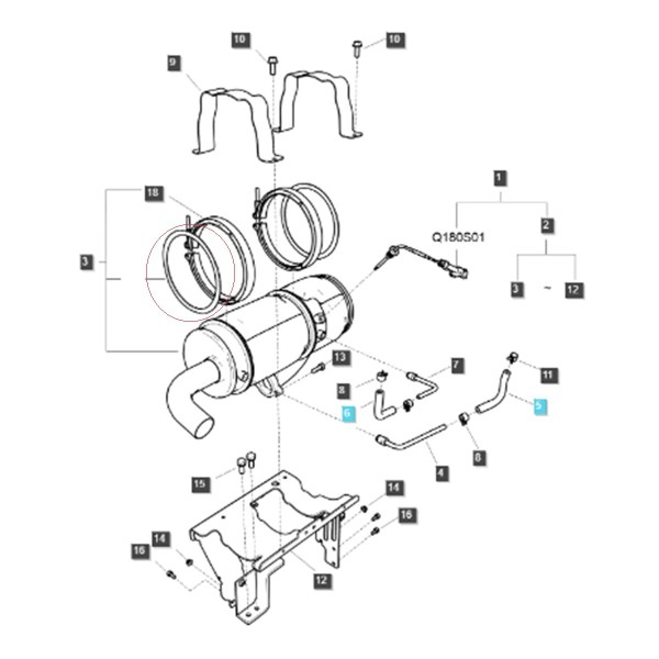 Uszczelka DPF / 175.4 x 2.4 mm / LS MT3.35 / LS MT3.40 / EGQ195 / 40411057