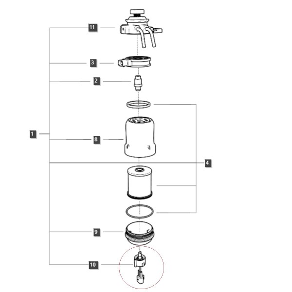 Czujnik filtra paliwa / Q125 / LS Tractor / LS MT3.40 / LS MT3.55 / LS MT3.57 / LS MT3.60 / nr 40331402