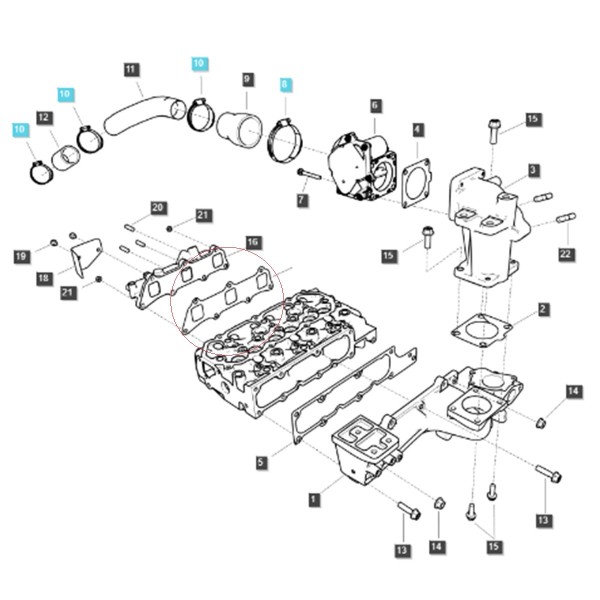 Junta colector de escape / EGQ165 / LS MT3.35 / LS MT3.40 / LS MT3.50 / LS MT3.60 / 40265787