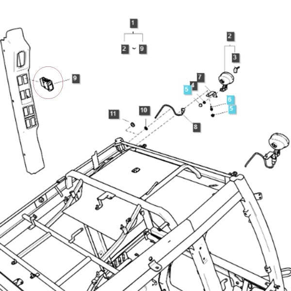 Flashing lamp switch / LS MT1.25 / LS MT3.35 / LS MT3.40 / LS MT3.50 / LS MT3.60 / TRG750 / no. 40308094