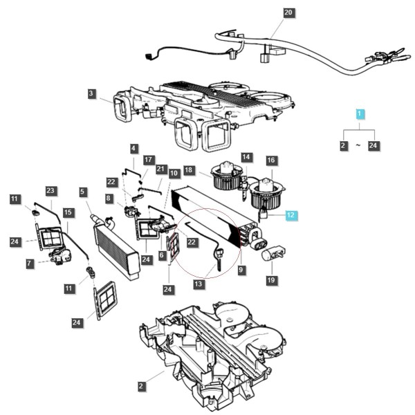 Cable eléctrico aire acondicionado / LS MT3.35 / LS MT3.40 / LS MT3.50 / LS MT3.60 / HVAC-TRG865 / 40352087