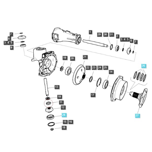 Distanzhülse, Hülse 55 x 42 x 11,50 mm / LS MT3,50 / LS MT3,60 / TRG400 / A1400127 / Ls Traktor 40010102