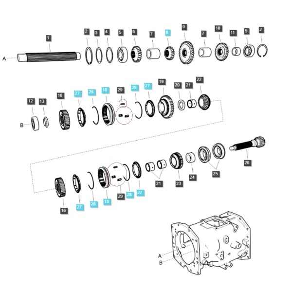 Klin zębatki / LS MT3.35 / LS MT3.40 / LS MT3.50 / LS MT3.60 / TRG281 / 3A1281020 / 40009946 | Traktor.com.pl