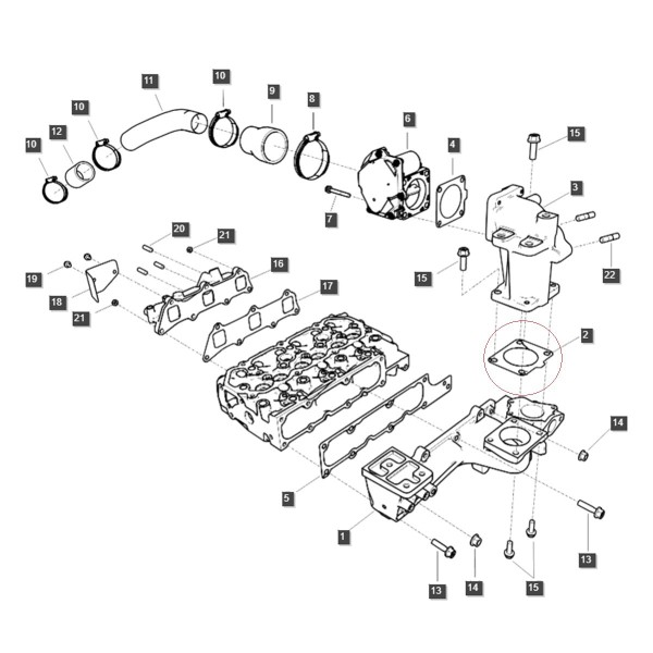 Uszczelka kolektora ACV / LS MT3.35 / LS MT3.40 / LS MT3.50 / LS MT3.60 / EGQ160 / nr 40265765 | Traktor.com.pl