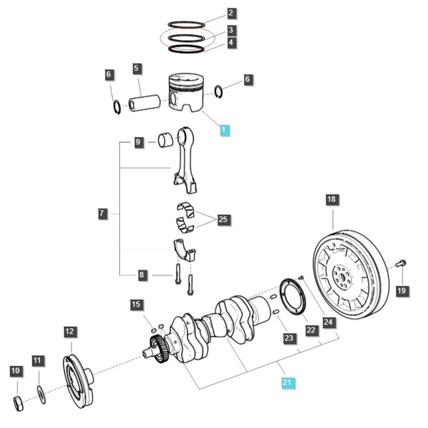 Pierścień tłoka / MT3.35 / LS MT3.40 / LS MT3.50 / LS MT3.60 / EGQ120 / nr 40265555