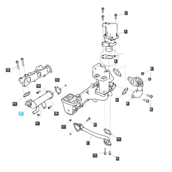 Joint métallique vanne EGR / Ø40,80 mm / LS MT3.35 / LS MT3.40 / LS MT3.50 / LS MT3.60 / EGQ200 / 40266101