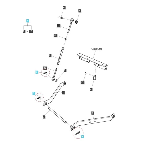 Pasador de chaveta 20x4 mm / LS XJ25/LS MT1.25/LS MT3.35/LS MT3.40/LS MT3.50/LS MT3.60