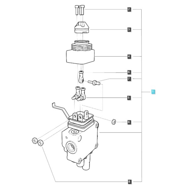Écrou de boulon de distributeur hydraulique / M8 x 1,25 / LS MT1,25 / TRG822 / n° 40433231