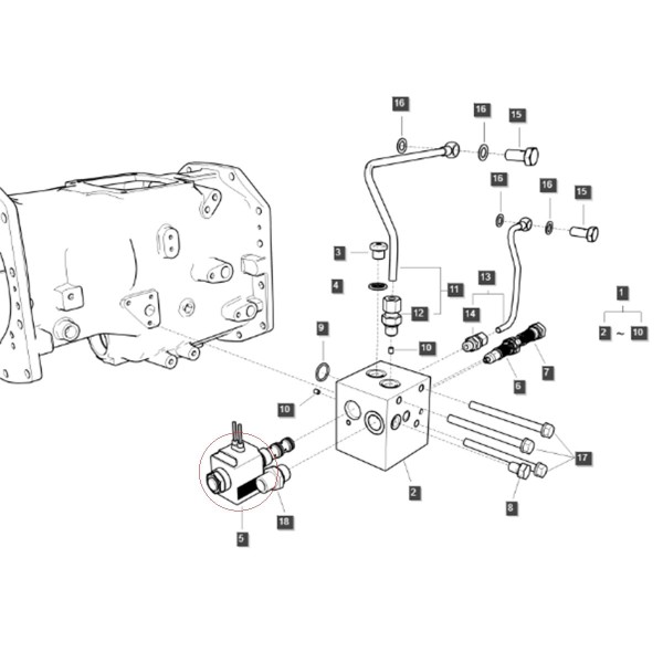 Hydraulický ventil 12V / solenoidový ventil / LS XJ25 / LS MT1.25 / LS MT3.50 / LS MT3.60 / EDH044/32 / TRG822 / č. 40196336